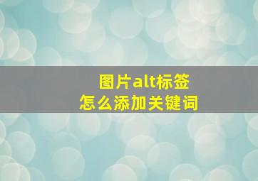 图片alt标签怎么添加关键词