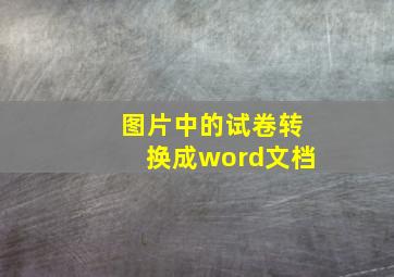 图片中的试卷转换成word文档