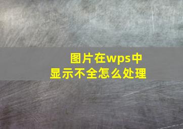 图片在wps中显示不全怎么处理