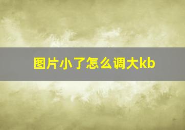 图片小了怎么调大kb