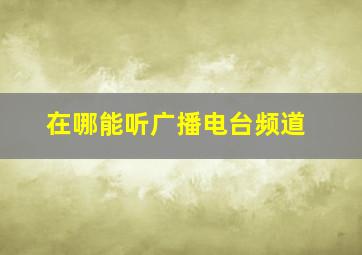 在哪能听广播电台频道