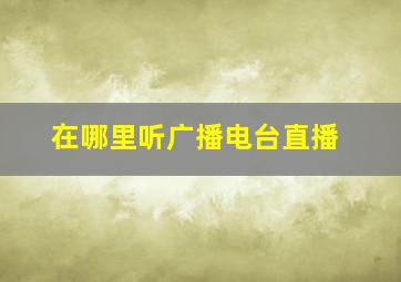 在哪里听广播电台直播