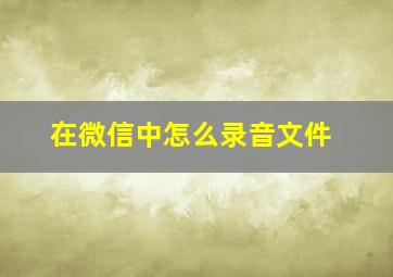 在微信中怎么录音文件