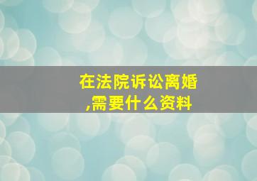 在法院诉讼离婚,需要什么资料