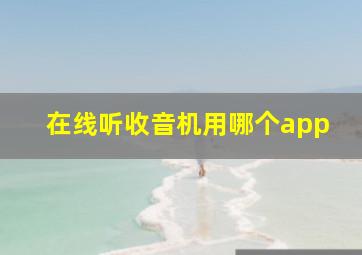 在线听收音机用哪个app