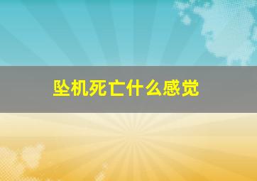 坠机死亡什么感觉