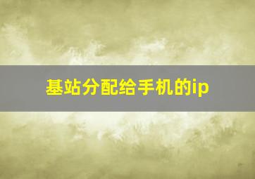 基站分配给手机的ip