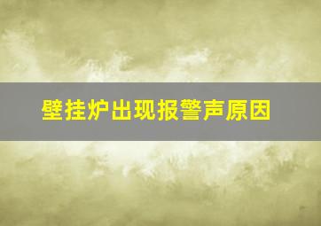 壁挂炉出现报警声原因