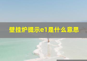 壁挂炉提示e1是什么意思