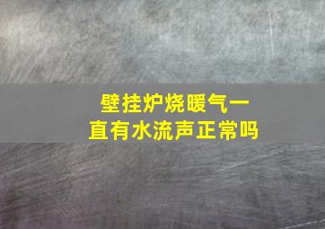 壁挂炉烧暖气一直有水流声正常吗