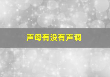 声母有没有声调