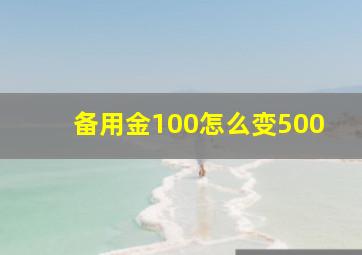 备用金100怎么变500