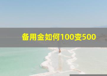 备用金如何100变500