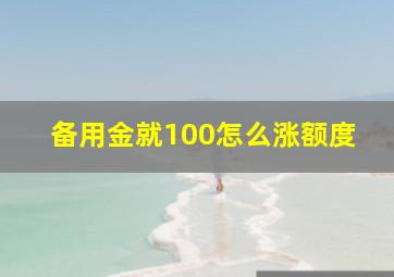 备用金就100怎么涨额度