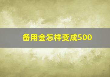 备用金怎样变成500