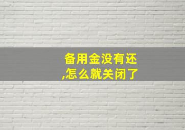 备用金没有还,怎么就关闭了