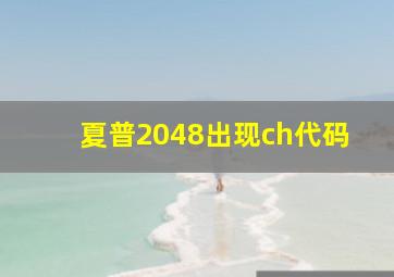 夏普2048出现ch代码