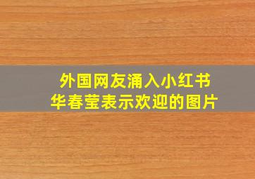 外国网友涌入小红书华春莹表示欢迎的图片