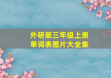 外研版三年级上册单词表图片大全集