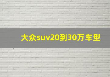 大众suv20到30万车型