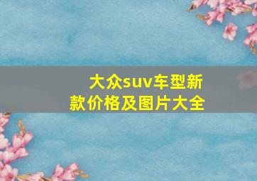 大众suv车型新款价格及图片大全