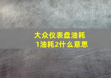 大众仪表盘油耗1油耗2什么意思