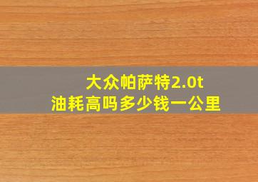 大众帕萨特2.0t油耗高吗多少钱一公里