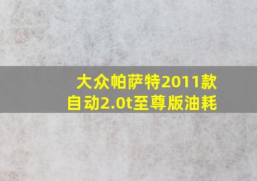 大众帕萨特2011款自动2.0t至尊版油耗