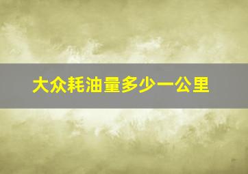 大众耗油量多少一公里