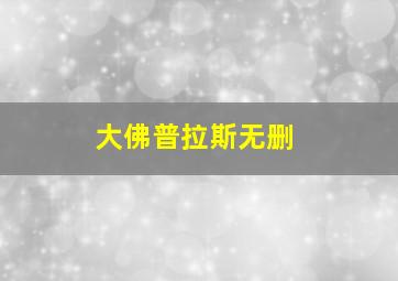 大佛普拉斯无删