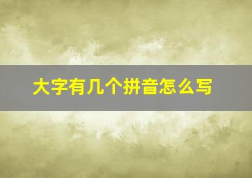 大字有几个拼音怎么写