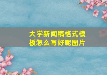 大学新闻稿格式模板怎么写好呢图片