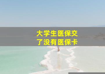 大学生医保交了没有医保卡