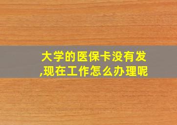 大学的医保卡没有发,现在工作怎么办理呢