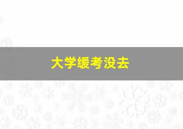 大学缓考没去