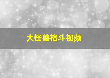 大怪兽格斗视频