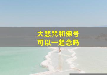 大悲咒和佛号可以一起念吗