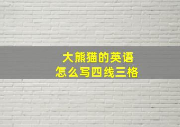 大熊猫的英语怎么写四线三格