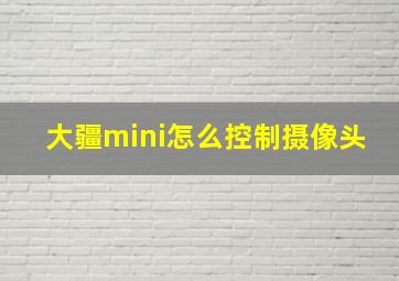 大疆mini怎么控制摄像头