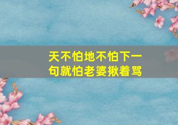 天不怕地不怕下一句就怕老婆揪着骂