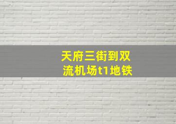 天府三街到双流机场t1地铁