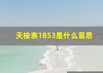 天梭表1853是什么意思