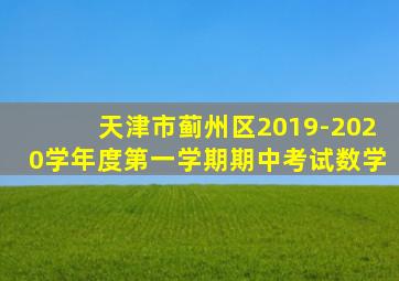 天津市蓟州区2019-2020学年度第一学期期中考试数学