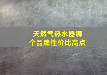 天然气热水器哪个品牌性价比高点