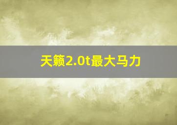 天籁2.0t最大马力