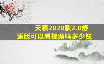 天籁2020款2.0舒适版可以看视频吗多少钱