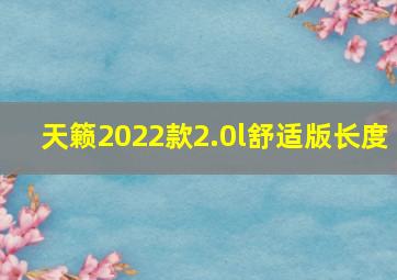 天籁2022款2.0l舒适版长度