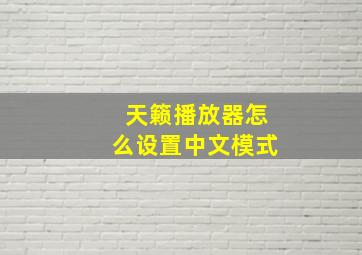 天籁播放器怎么设置中文模式