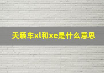 天籁车xl和xe是什么意思