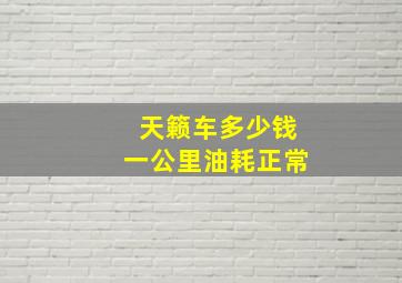 天籁车多少钱一公里油耗正常